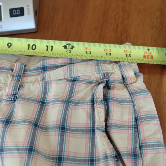 Vintage Abercrombie & Fitch Men's Bermuda Shorts Cream Pink Blue Sz 30 - Picture 12 of 16